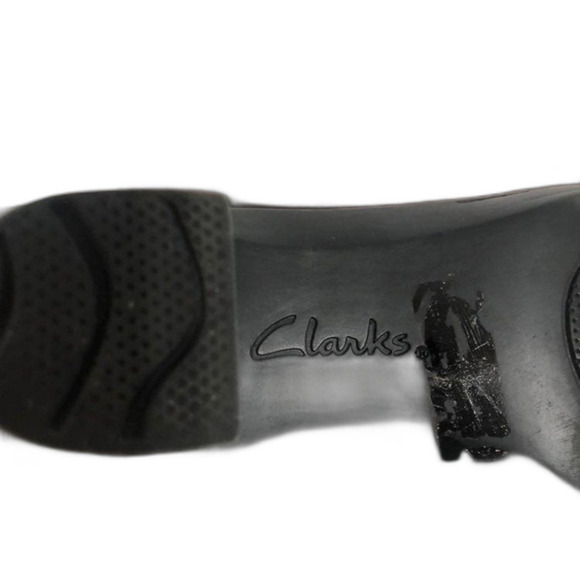 Clarks Brown Leather Side Zip Ankle Fashion Boots Size 8.5M - Picture 7 of 9